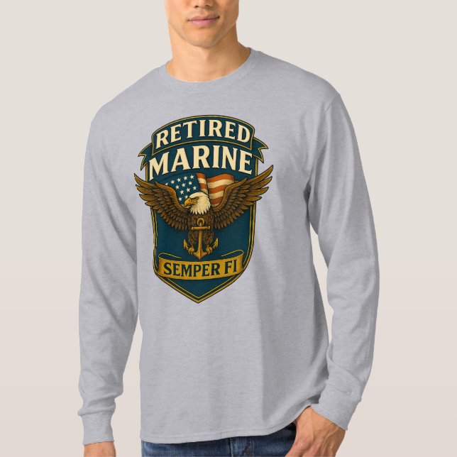 Marine Corps Veteran Logo Emblem T-Shirt (Front)