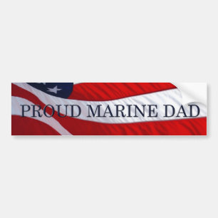 Marine Dad American Flag Bumper Sticker