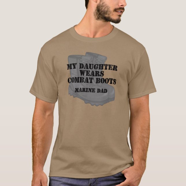 Marine Dad Daughter wears CB T-Shirt (Front)