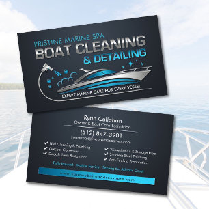 Marine Detailing Boat Cleaning Service Business Card