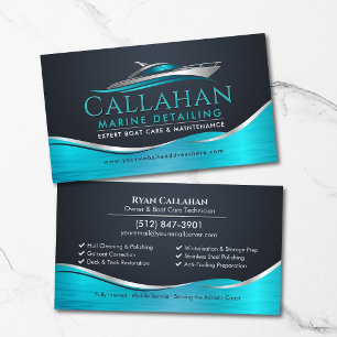 Marine Detailing Boat Cleaning Service Business Card