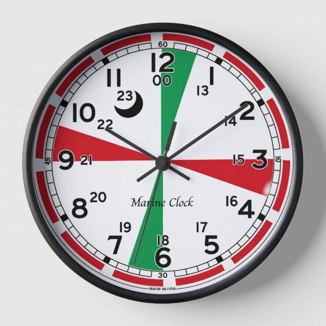 Marine dial depicting high and low tide clock (Front)