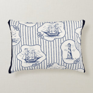 Marine Element Ship Knots Marine Stripe Lighthouse Decorative Cushion