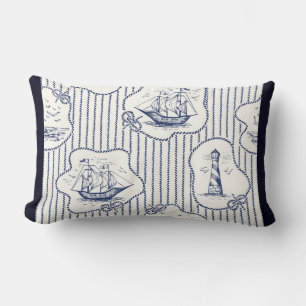 Marine Element Ship Knots Marine Stripe Lighthouse Lumbar Cushion
