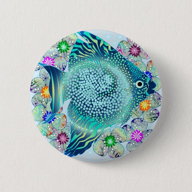 Marine Fish Aquarium 6 Cm Round Badge (Front)