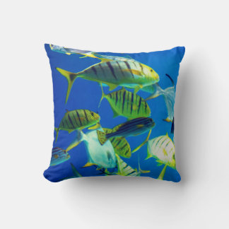 Marine Fish of Yellow with Black Stripes Cushion
