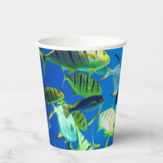 Marine Fish of Yellow with Black Stripes Paper Cups