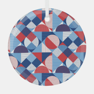 Marine geometric: summer seamless pattern. glass tree decoration
