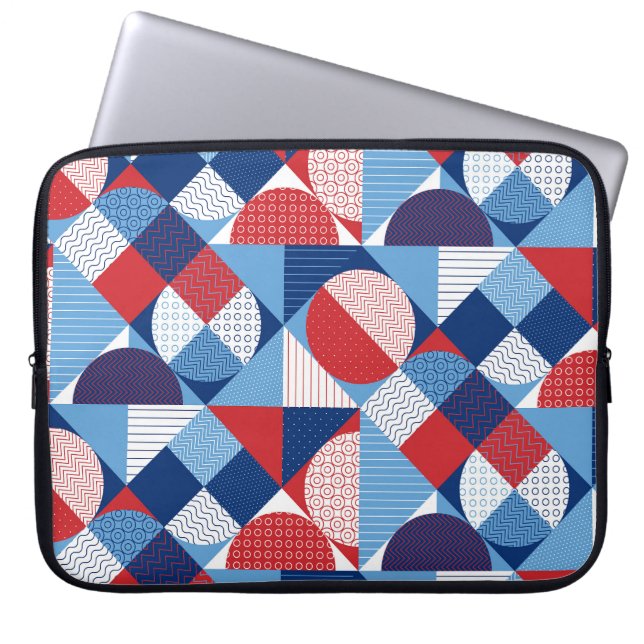 Marine geometric: summer seamless pattern. laptop sleeve (Front)