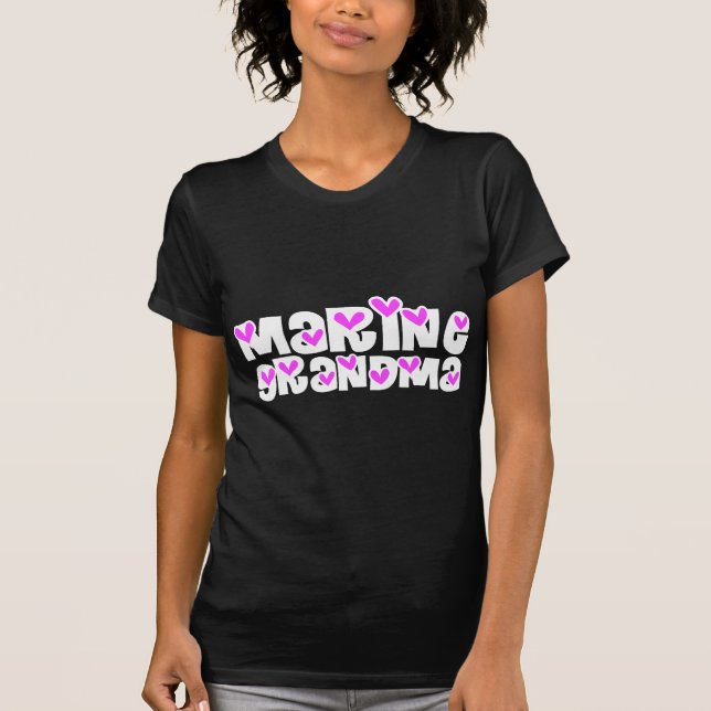 Marine Grandma Pink Hearts T-Shirt (Front)