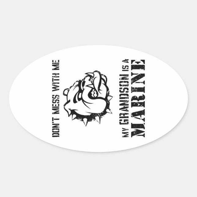 Marine Grandpa/Grandma Oval Sticker (Front)