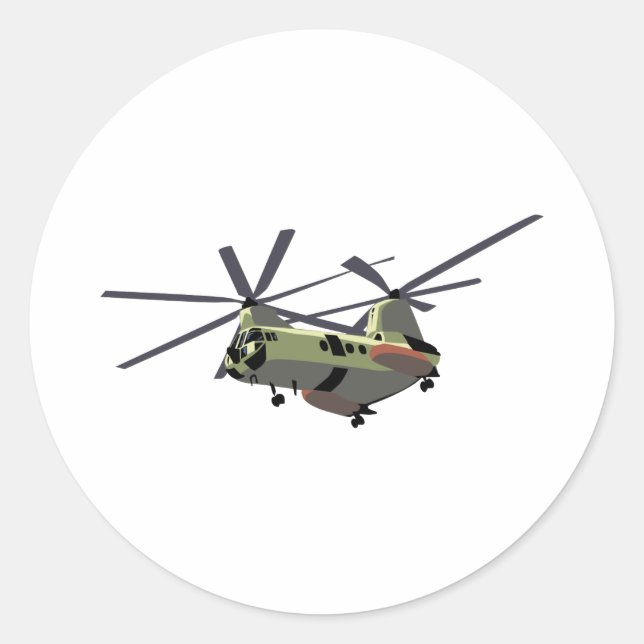 Marine Helicopter Classic Round Sticker (Front)