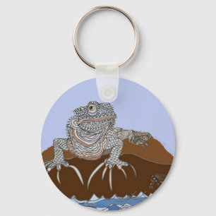 Marine Iguana on Rock Key Ring