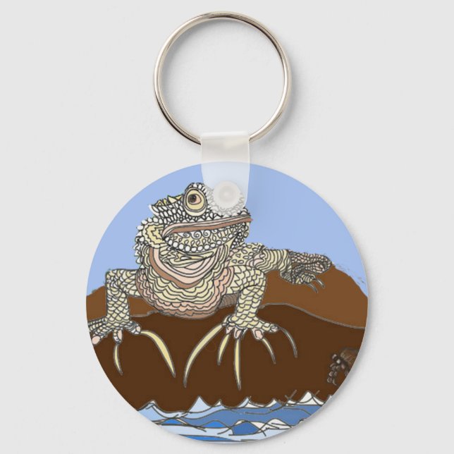 Marine Iguana on Rock Key Ring (Front)