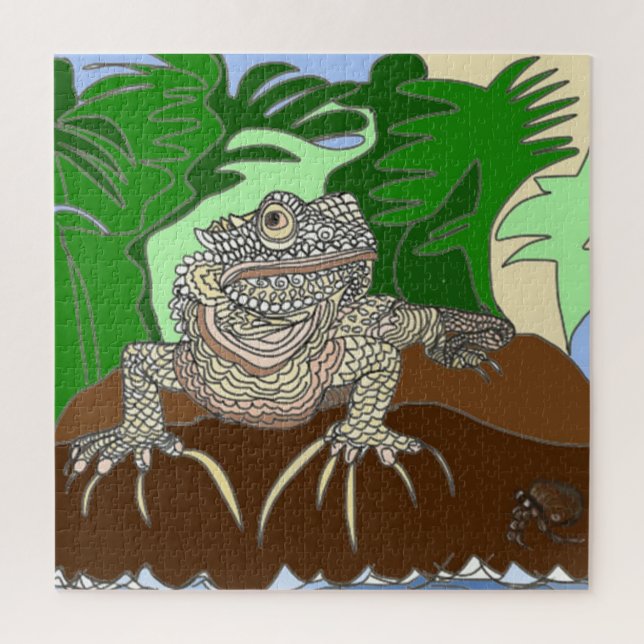Marine Iguana on Rock with Hermit Crab Jigsaw Puzzle (Vertical)