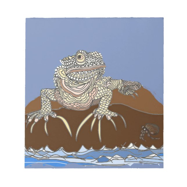 Marine Iguana on Rock with Hermit Crab Notepad (Front)