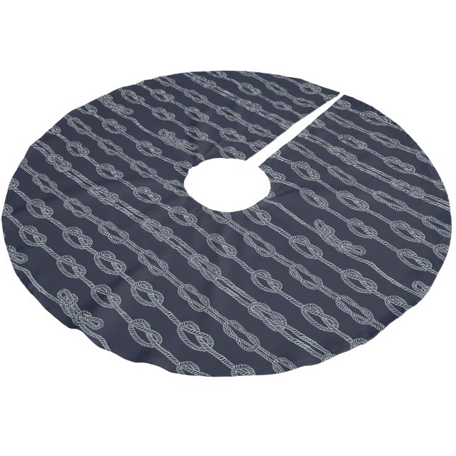 Marine Knots Pattern Brushed Polyester Tree Skirt (Angled)
