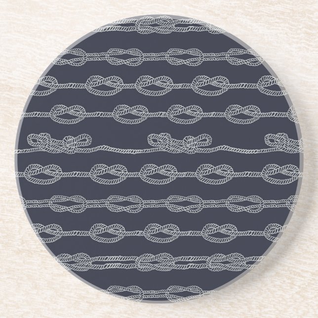 Marine Knots Pattern Coaster (Front)