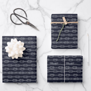 Marine Knots Pattern Wrapping Paper Sheet