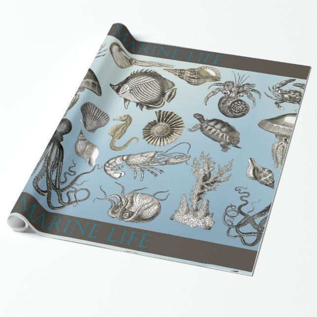 Marine Life 1 Wrapping Paper (Unrolled)