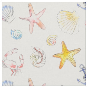 Marine Life & Anchors Fabric