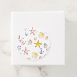 Marine Life & Anchors Favour Tags