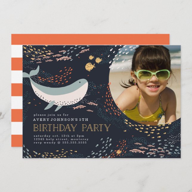 Marine Life Birthday Invitation (Front/Back)