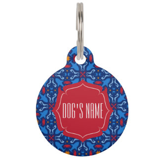 Marine life blue pattern pet tag