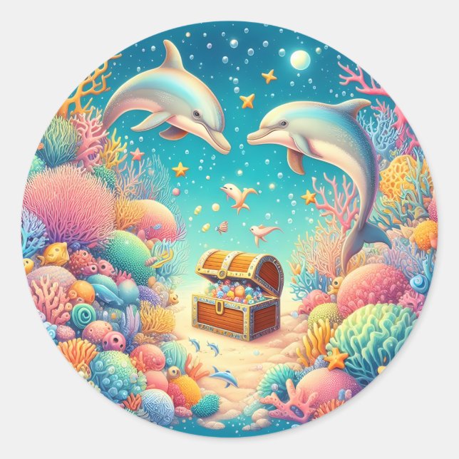 Marine Life  Classic Round Sticker (Front)