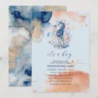 Marine Life | It's a Boy Seahorse Baby Shower