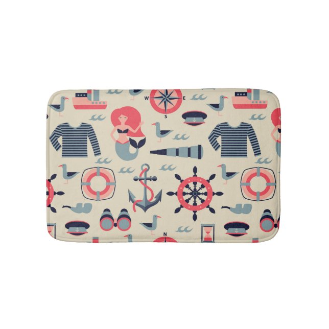Marine Life Pattern Bath Mat (Front)
