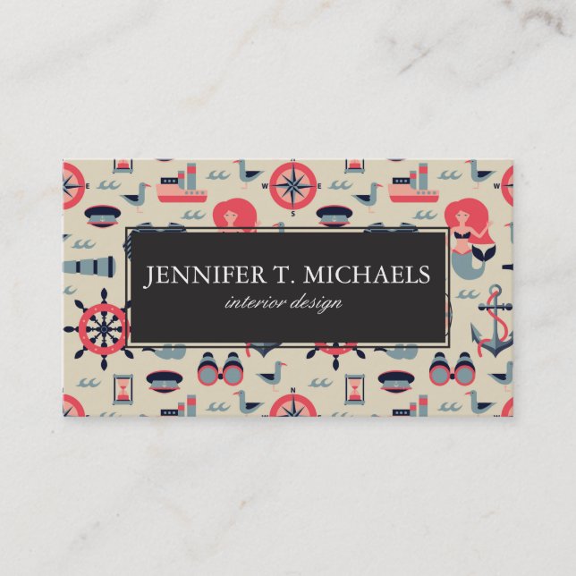 Marine Life Pattern Business Card (Front)