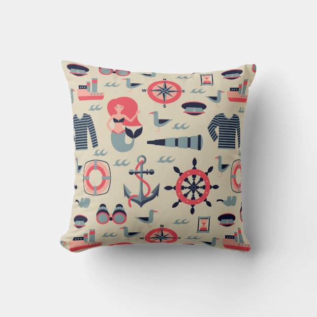 Marine Life Pattern Cushion (Front)