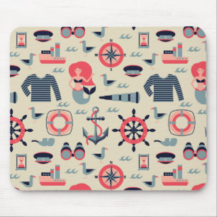 Marine Life Pattern Mouse Pad