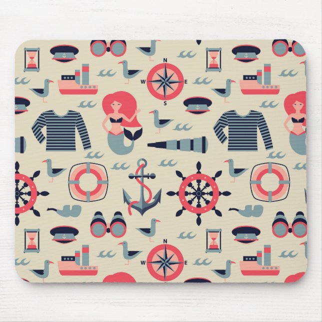 Marine Life Pattern Mouse Pad (Front)