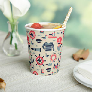 Marine Life Pattern Paper Cups
