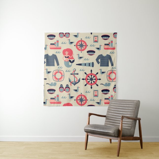 Marine Life Pattern Tapestry (In Situ (Horizontal))