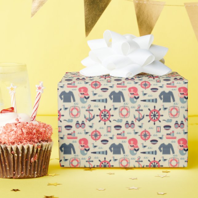Marine Life Pattern Wrapping Paper (Birthday Party)