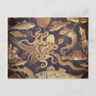 Marine life, Pompeii mosaic Postcard