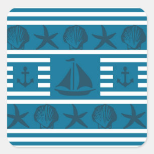 Marine life square sticker