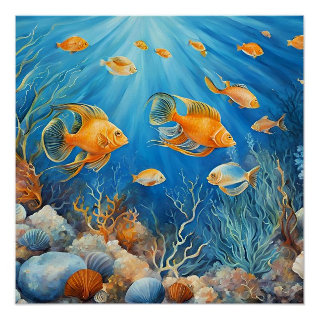 Marine Life with Exotic Fish Poster (Front)