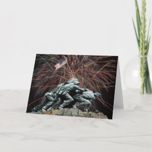 Marine Memorial Iwo Jima Fireworks Washington DC Card
