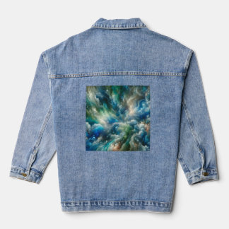 "Marine Mirage - Ethereal Ocean Abstract  Denim Jacket