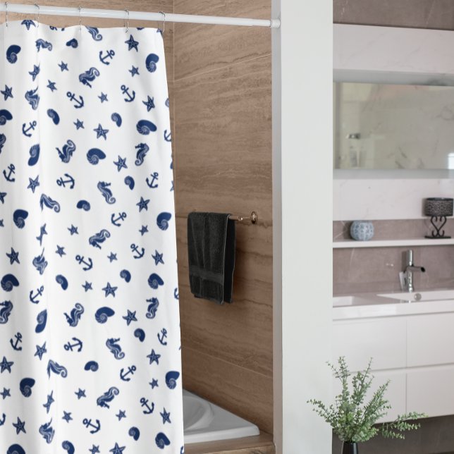 Marine Motif with Seahorses Shower Curtain (Creator Uploaded)