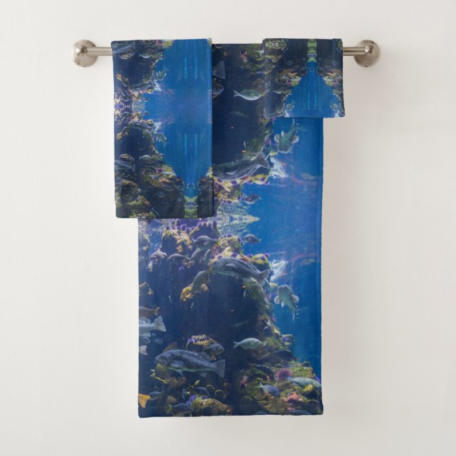 Marine Ocean Scenic Underwater Themed Bath Towel Set (Insitu)