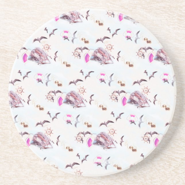 Marine pattern coaster (Front)