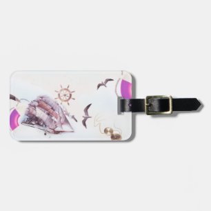 Marine pattern luggage tag