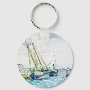 Marine Scene Boats near Venice Key Ring