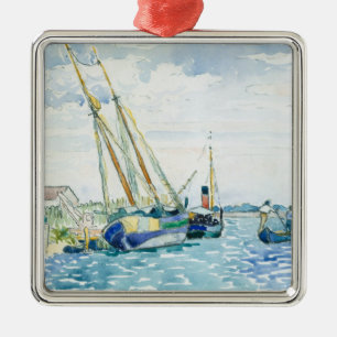 Marine Scene Boats near Venice Metal Tree Decoration