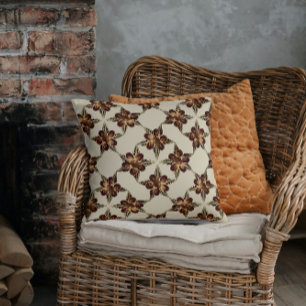 Marine sea rustic coastal seashell floral artistic cushion